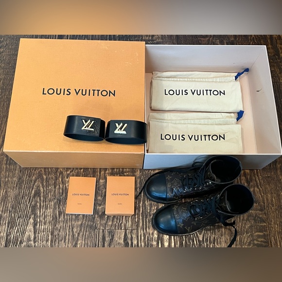 LV Wonderland Flat Ranger Boots Monogram Carvas Calf leather size 38 - Picture 16 of 16